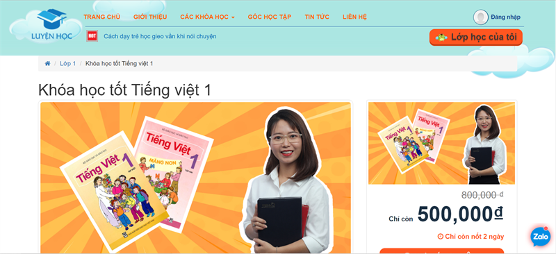 luyenhoc.vn - Học Tiếng Việt lớp 1 online với đa dạng các bài học