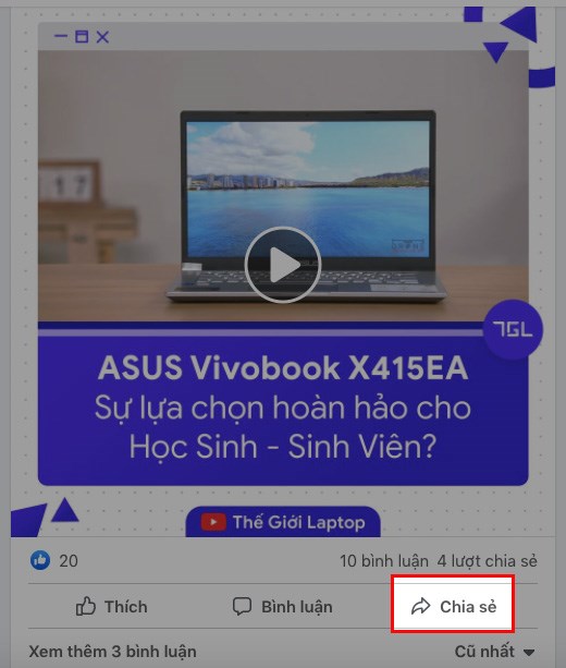 Chọn video bạn muốn lấy link >&nbsp;Chọn Chia sẻ ở g&oacute;c dưới b&ecirc;n phải video