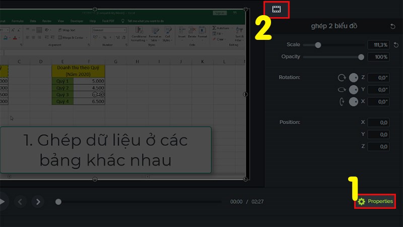 Nhấn v&agrave;o phần Properties > Chọn Visual Porperties