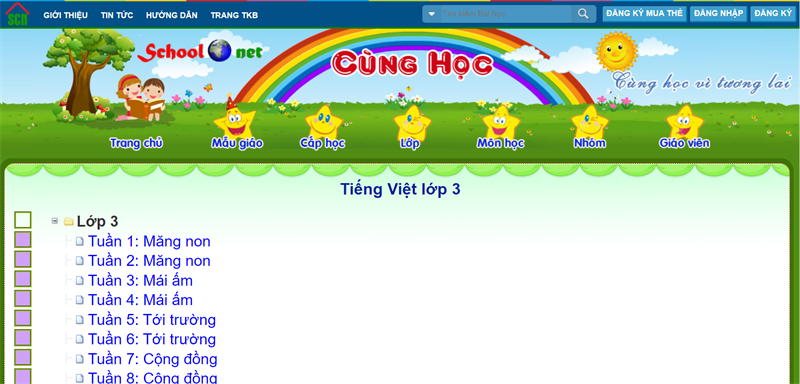 cunghoc.vn - Trang web học Tiếng Việt lớp 3 online hiệu quả cho b&eacute;