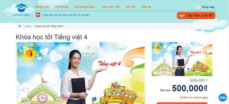 luyenhoc.vn - Học Tiếng Việt lớp 4 online với đa dạng các bài học