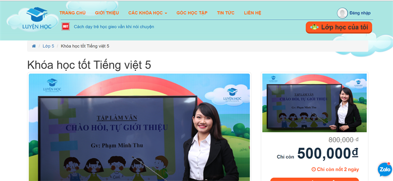 luyenhoc.vn - Học Tiếng Việt lớp 5 online với đa dạng các bài học
