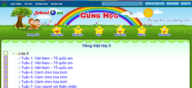 cunghoc.vn - Trang web học Tiếng Việt lớp 5 online hiệu quả cho bé