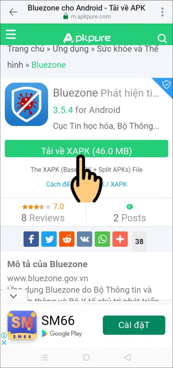 Nhấn n&uacute;t Tải về XAPK