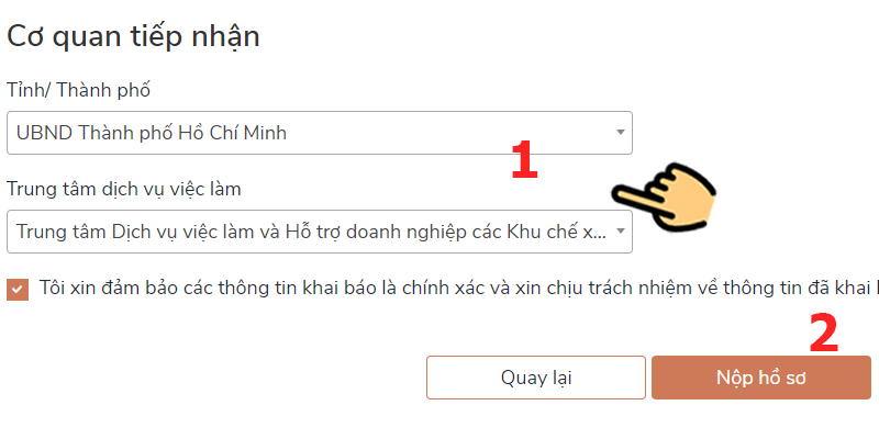 Bạn chọn cơ quan tiếp nhận Bạn chọn cơ quan tiếp nhận