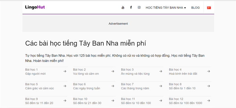 LingoHut - Học tiếng Tây Ban Nha online miễn phí