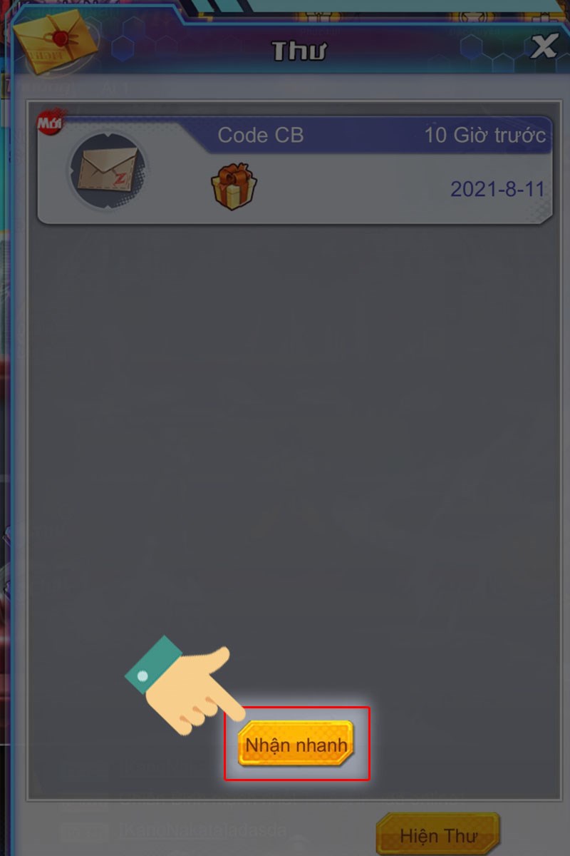 Nhấn v&agrave;o Nhận nhanh