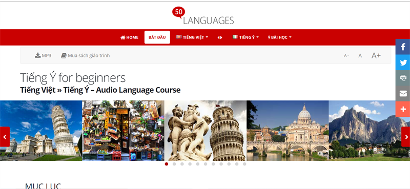 50languages.com - Học tiếng Ý online cho người mới bắt đầu