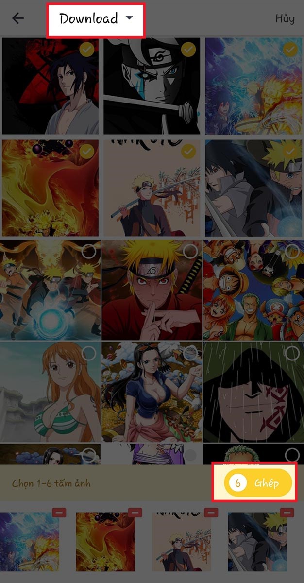 chọn ảnh muốn ghép ( từ 2 đến 6 ảnh) chọn ảnh muốn ghép ( từ 2 đến 6 ảnh)