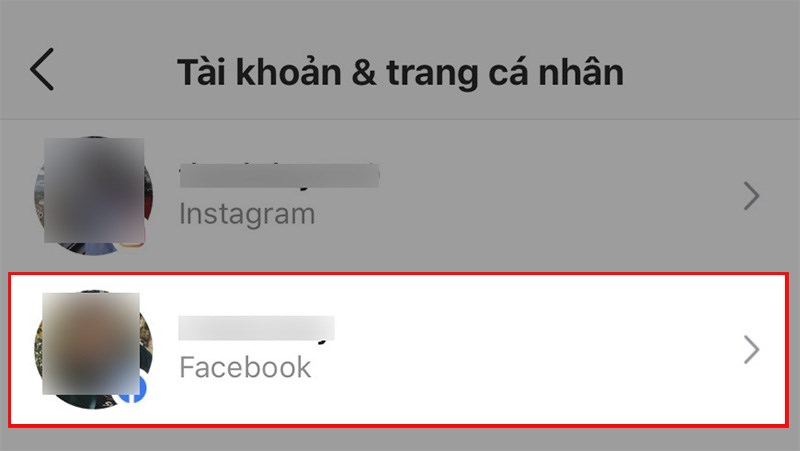 Chọn tài khoản Facebook liên kết với tài khoản Instagram