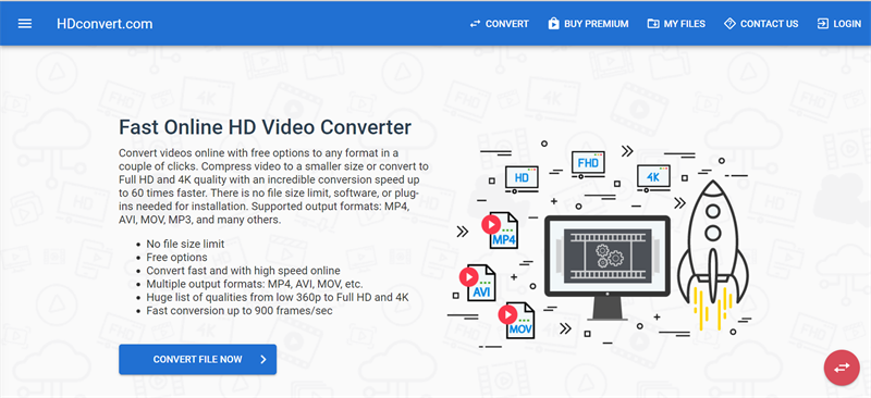 HDconvert.com - Tăng chất lượng video lên HD online