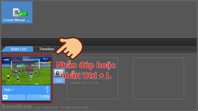 Nhấn đúp vào video hoặc nhấn tổ hợp phím Ctrl + L để mở bảng Slide Options