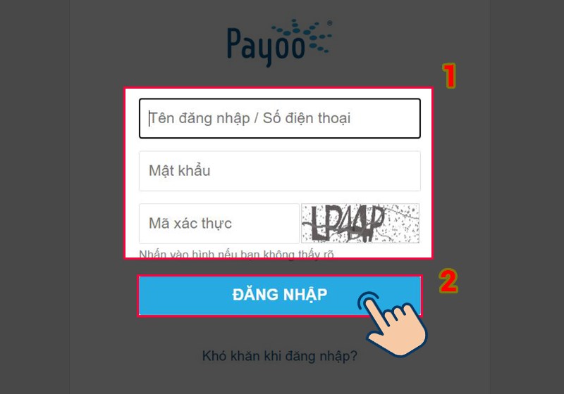 Nhập Tài khoản và mật khẩu. Sau đó nhấn Đăng nhập.