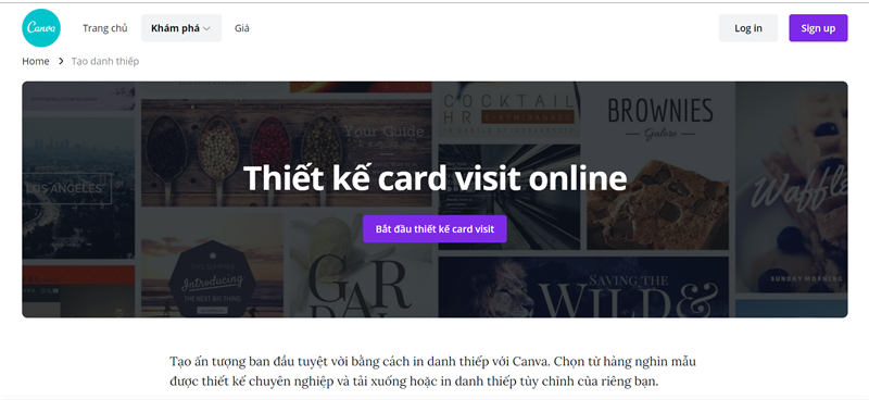 Canva: Thiết kế card visit online