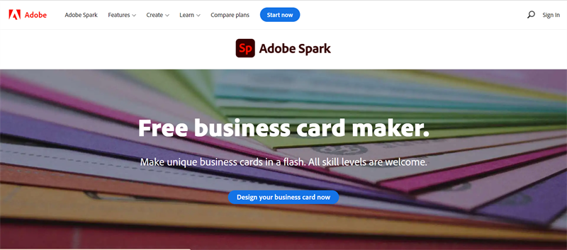 Adobe Spark: Tạo card visit online đẹp, ấn tượng