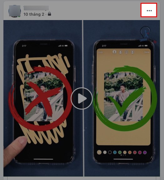 Chọn 1 nội dung mà bạn đã đăng hoặc chia sẻ > Nhấn vào biểu tượng 3 dấu chấm Chọn 1 nội dung mà bạn đã đăng hoặc chia sẻ > Nhấn vào biểu tượng 3 dấu chấm