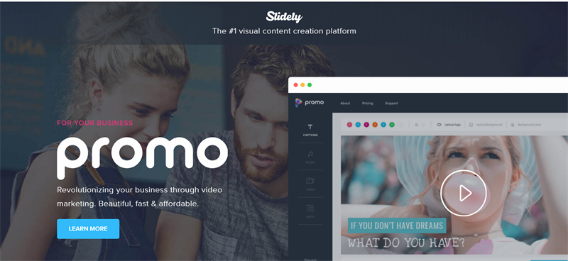 slide.ly - Trang web tạo video quảng cáo trực tuyến