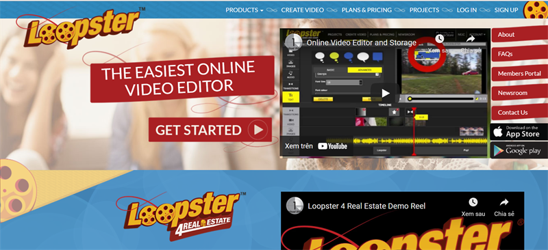 loopster.com - Trang web tạo video quảng cáo trực tuyến