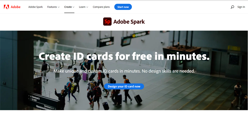 Adobe Spark: Phần mềm làm thẻ nhân viên online chuyên nghiệp