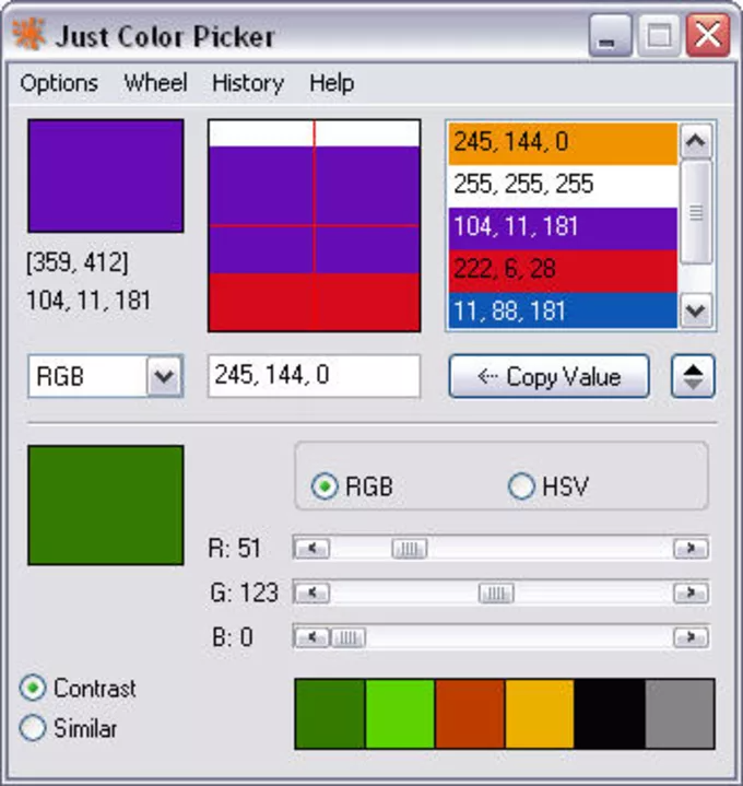 Just Color Picker: Phần mềm lấy mã màu, điều chỉnh mà màu của điểm ảnh Just Color Picker: Phần mềm lấy mã màu, điều chỉnh mà màu của điểm ảnh