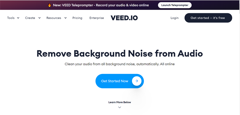 veed.io - Trang web lọc tạp âm online