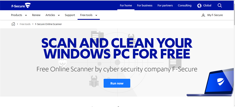 F-Secure: Quét virus máy tính online