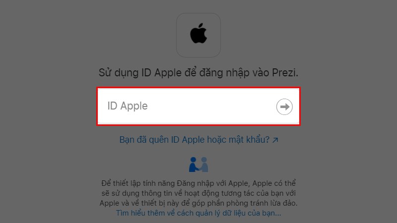 Nhập ID Apple