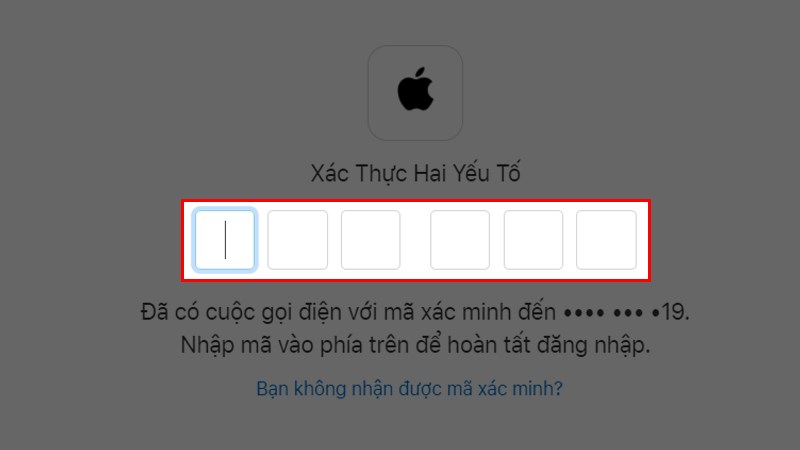 X&aacute;c thực t&agrave;i khoản Apple bằng số điện thoại