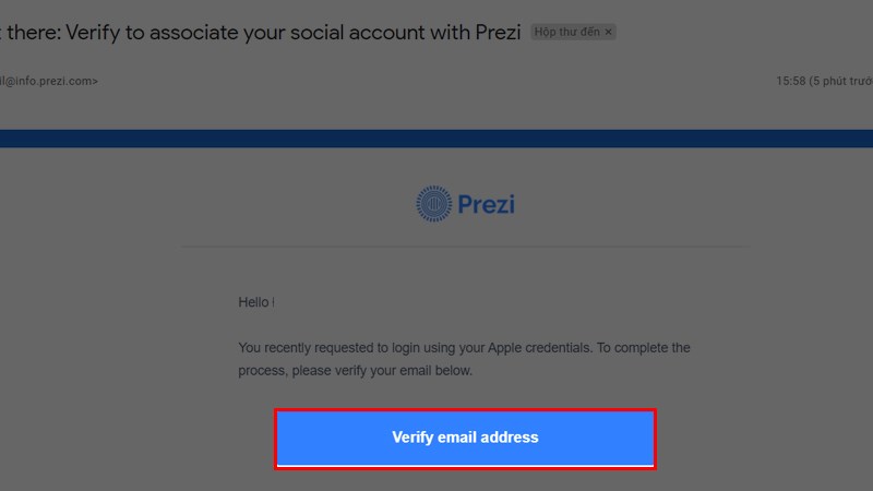 Chọn Verify email address