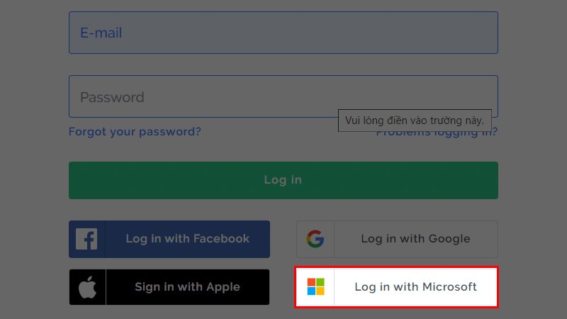 C&aacute;ch đăng k&yacute;, đăng nhập Prezi bằng t&agrave;i khoản Microsoft