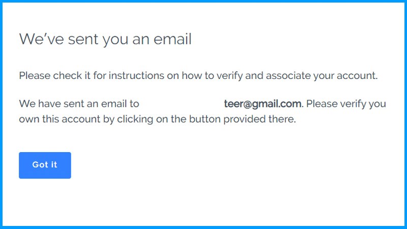 Gửi y&ecirc;u cầu x&aacute;c minh email đ&atilde; đăng k&iacute;