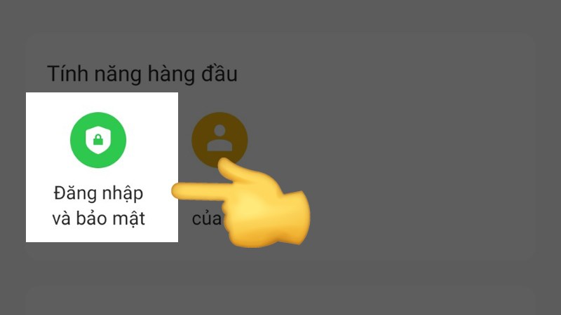 Chọn vào mục đăng nhập và bảo mật Chọn vào mục đăng nhập và bảo mật