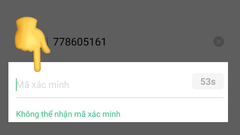 Hãy chờ mã xác nhận và nhập vào, chú ý mỗi mã xác nhận chỉ có 1 phút thôi nhé Hãy chờ mã xác nhận và nhập vào, chú ý mỗi mã xác nhận chỉ có 1 phút thôi nhé