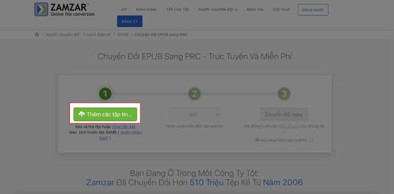 Bước 2: Chọn tệp EPUB Bước 2: Chọn tệp EPUB