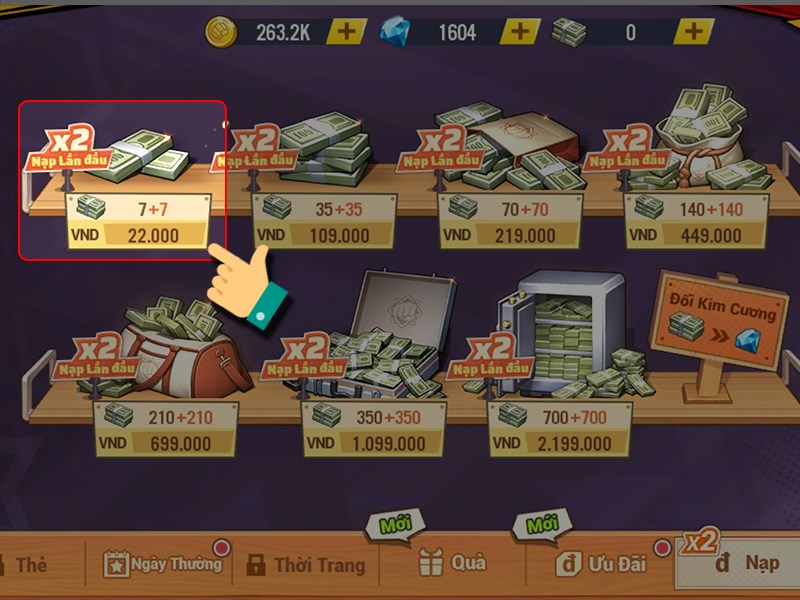 Chọn gói nạp Chọn gói nạp