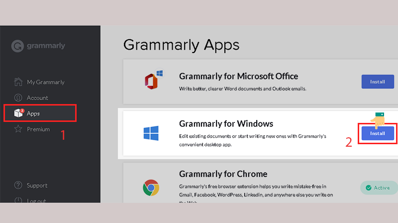 Cài đặt Grammarly trên máy tính Windows