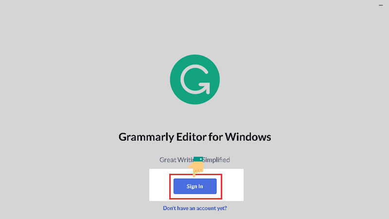 Đăng nhập vào website của Grammarly.