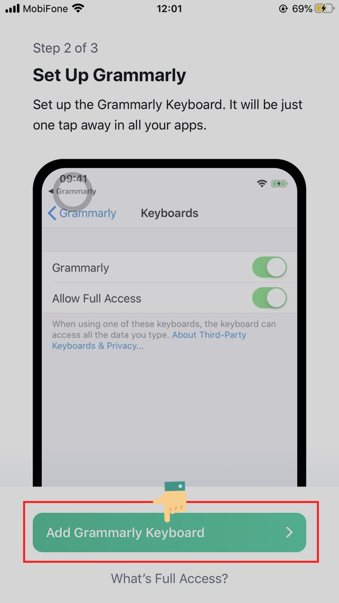 Cài đặt Grammarly vào bàn phím của điện thoại.