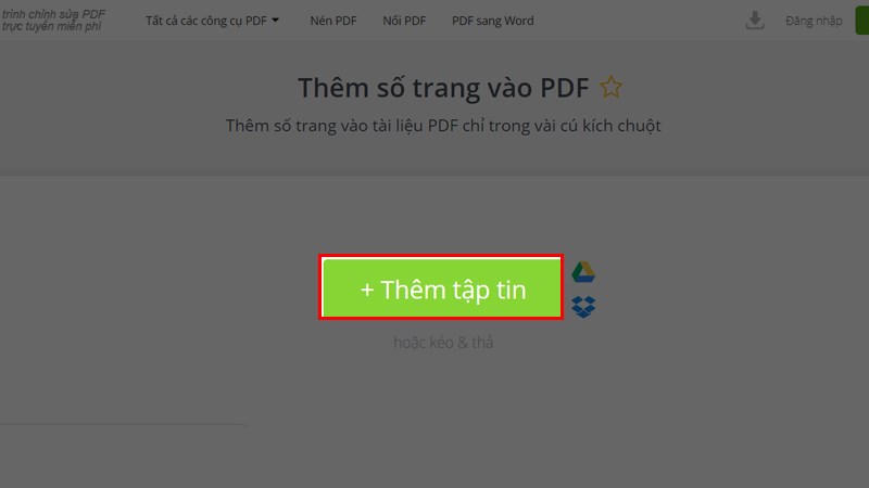 Cách đánh số trang PDF online