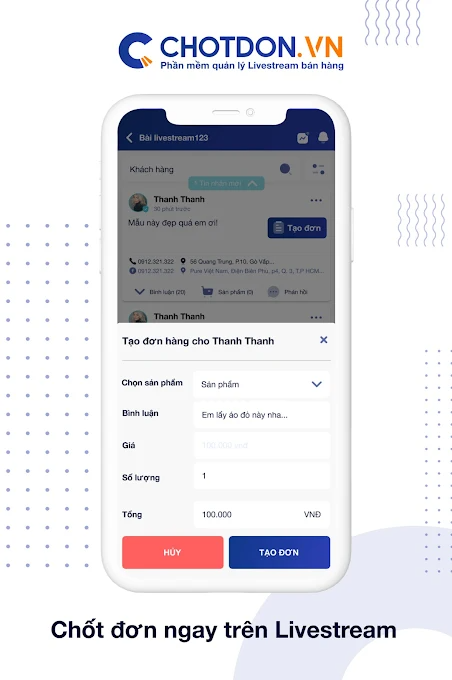 ChotDon: App chốt đơn livestream hàng đầu Việt Nam