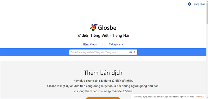 Glosbe: Từ điển Tiếng Việt - Tiếng Hàn online