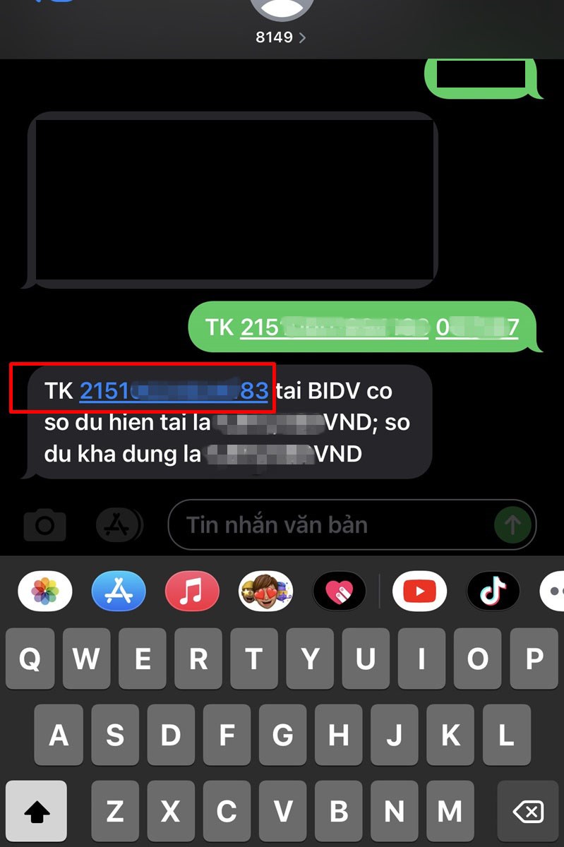 Tra cứu số dư tài khoản BIDV qua SMS Banking