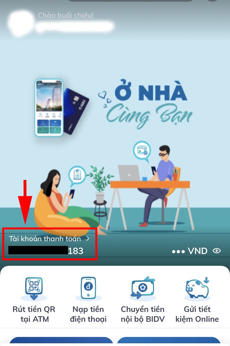 Tra số tài khoản tại ứng dụng BIDV Smart Banking