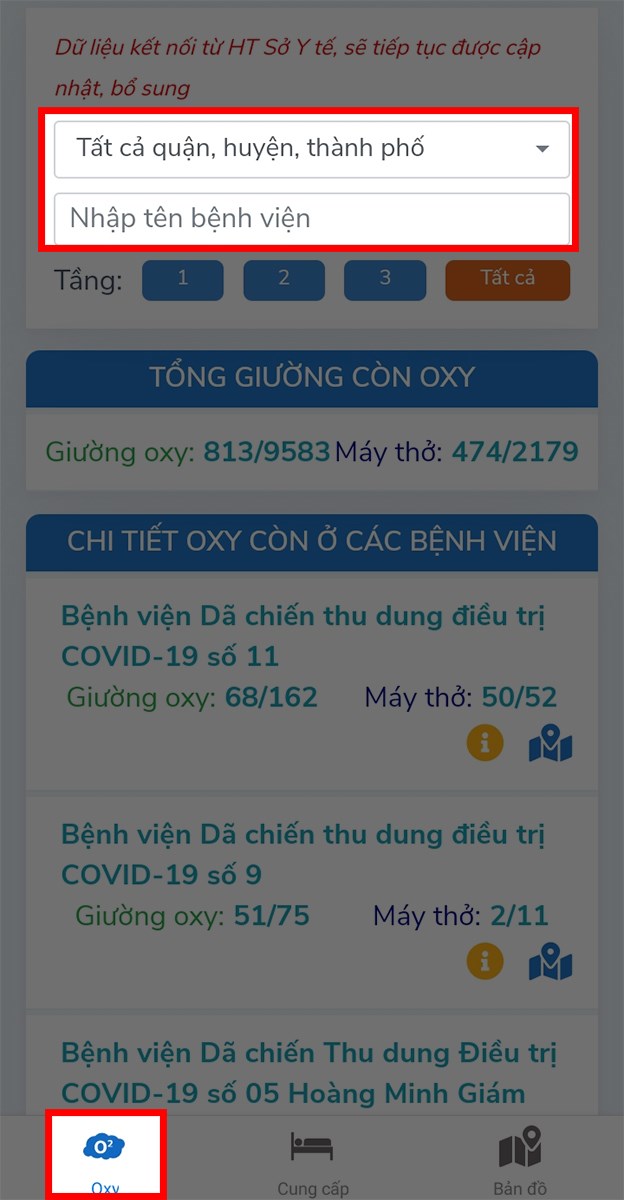Chọn mục Oxy