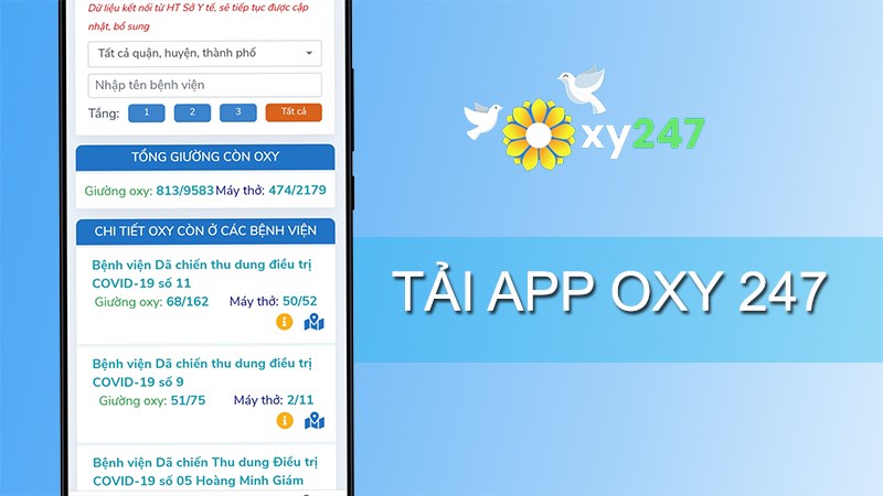 Tải app Oxy 247 - T&igrave;m giường Oxy cho bệnh nh&acirc;n Covid-19