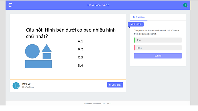 Các kiểu khảo sát trên ClassPoint