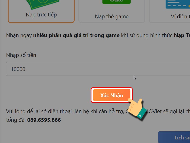 Nhấn Xác nhận Nhấn Xác nhận