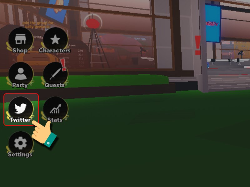 Nhấn v&agrave;o n&uacute;t Twitter 