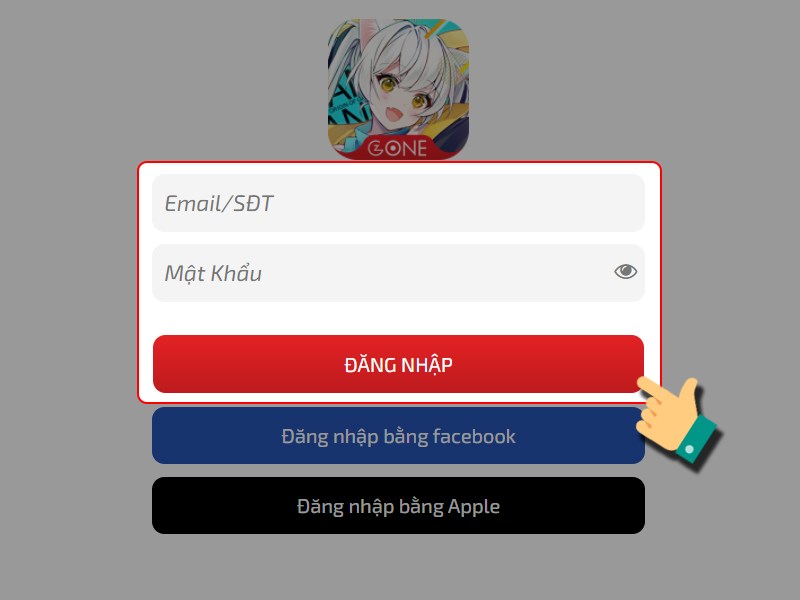 Đăng nhập tài khoản game Mật Mã GAIA của bạn