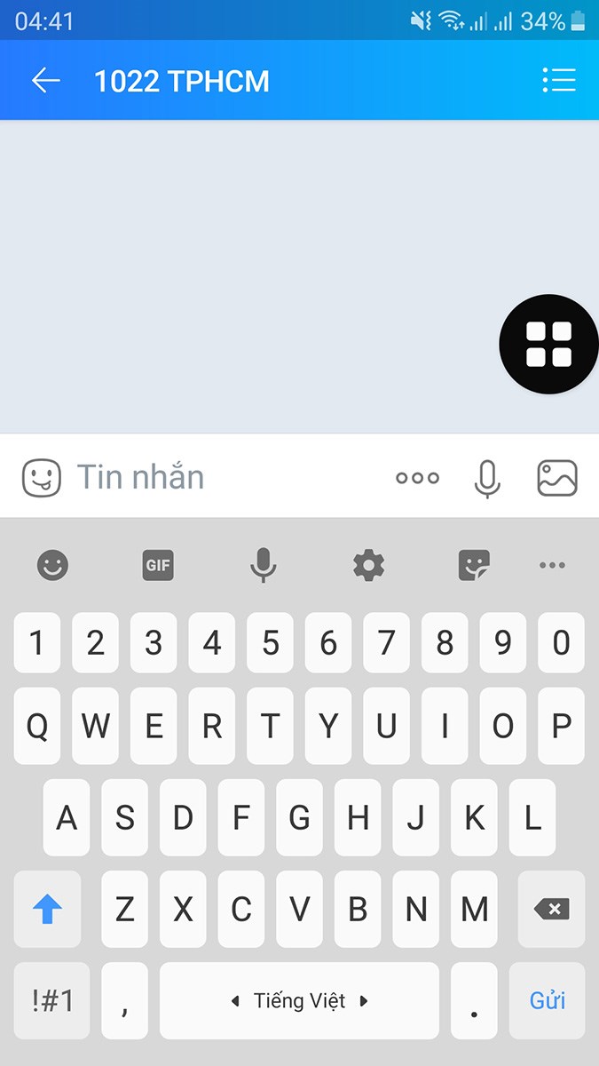 iến hành nhắn tin gửi yêu cầu hỗ trợ đến Cổng thông tin 1022 của TP.HCM
